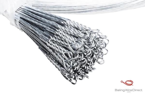 Baling Wire Direct image of 14 Gauge X 14 Foot Galvanized Single Loop Bale Ties (125 Ties per Bundle)